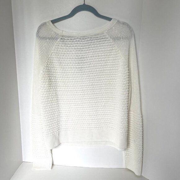 Nordstrom Signature Linen Knit Sweater Womens Large Ivory Boat Neck Long Sleeve - Picture 4 of 12